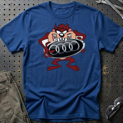 Audi TAZ Unisex T-Shirt , Bomuld-Beklædning-Audi-Blå Royal-S-Garage Culture Shop- garage - man cave - merchandise