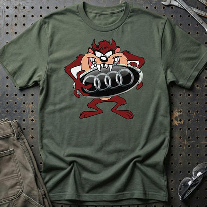 Audi TAZ Unisex T-Shirt , Bomuld-Beklædning-Audi-Grøn Militær-S-Garage Culture Shop- garage - man cave - merchandise
