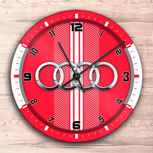 Audi Vægur Rundt-Clock-Audi-Garage Culture Shop- garage - man cave - merchandise