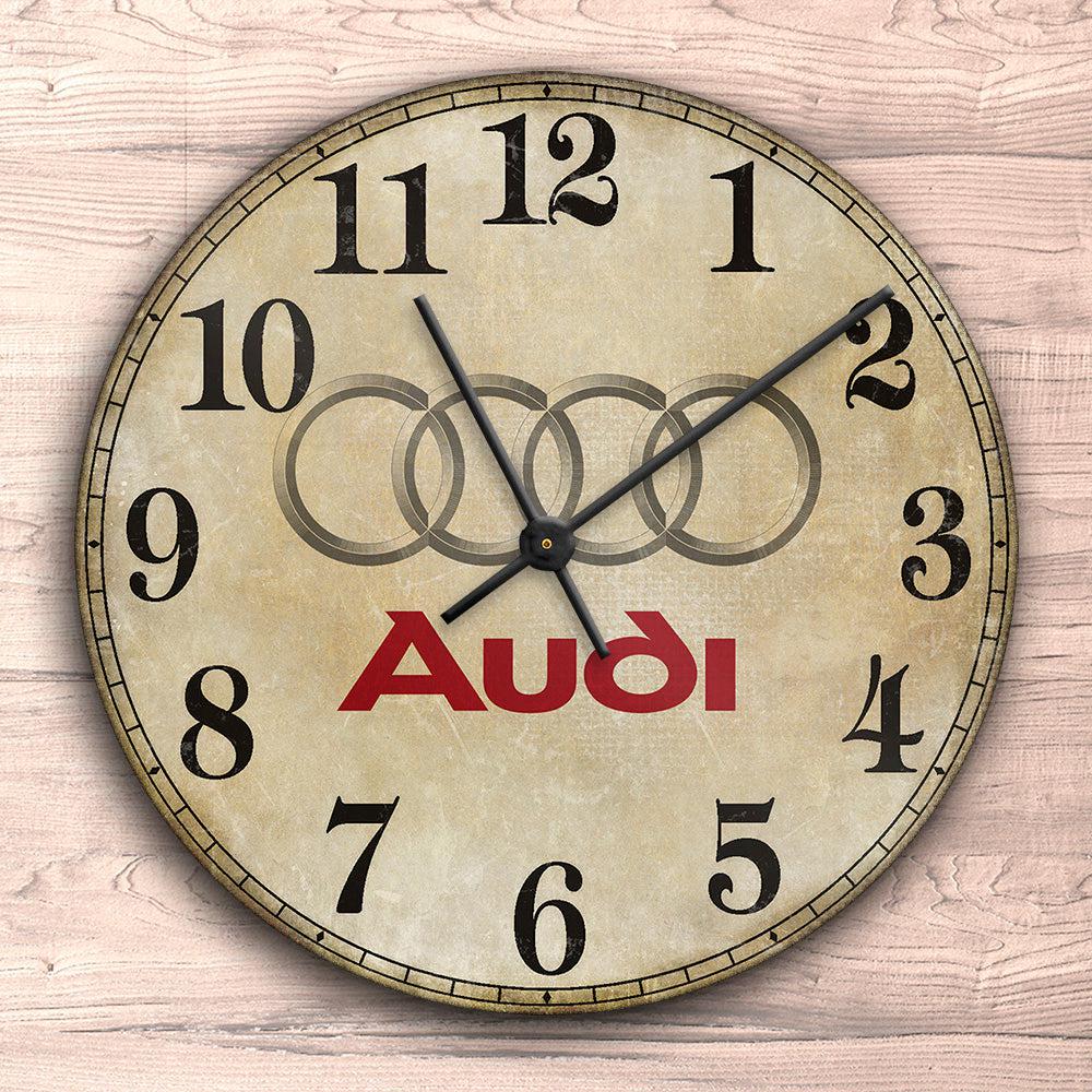 Audi Vintage Vægur Rundt-Clock-Audi-Garage Culture Shop- garage - man cave - merchandise