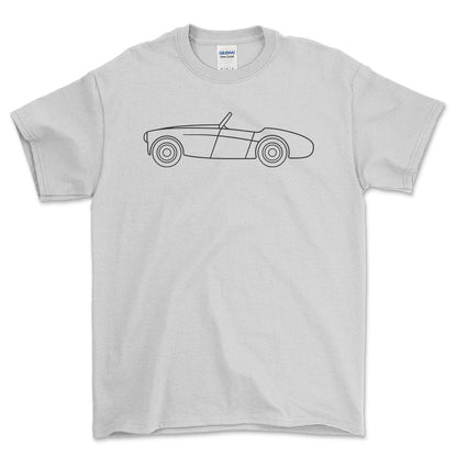 Austin Healey 100 4 BN2 Outline - Unisex T-Shirt , Bomuld-Beklædning-Austin Healey-Hvid-S-Forside-Garage Culture Shop- garage - man cave - merchandise