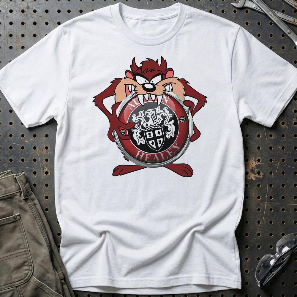 Austin Healey TAZ Unisex T-Shirt , Bomuld-Beklædning-Austin Healey-Hvid-S-Garage Culture Shop- garage - man cave - merchandise