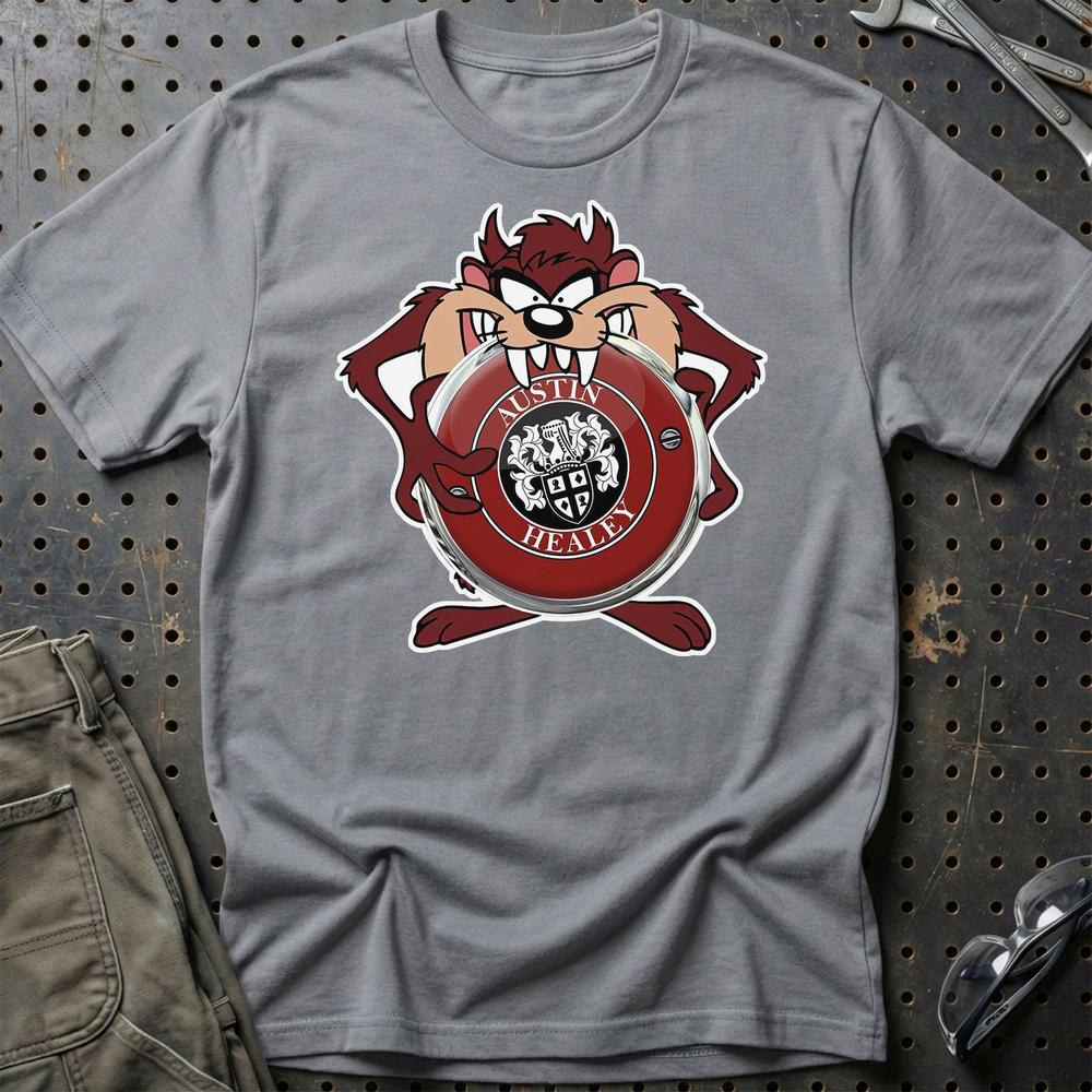 Austin Healey TAZ Unisex T-Shirt , Bomuld-Beklædning-Austin Healey-Grå Sport-S-Garage Culture Shop- garage - man cave - merchandise