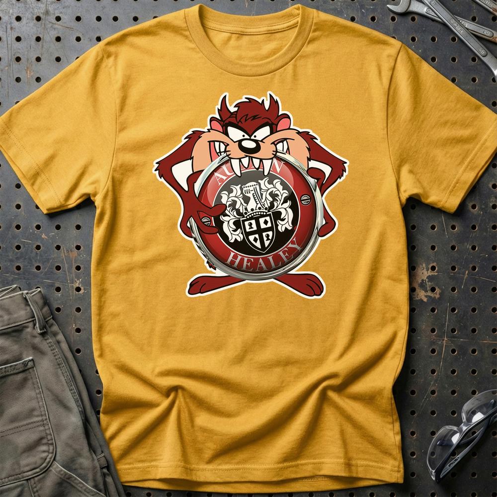 Austin Healey TAZ Unisex T-Shirt , Bomuld-Beklædning-Austin Healey-Guld-S-Garage Culture Shop- garage - man cave - merchandise