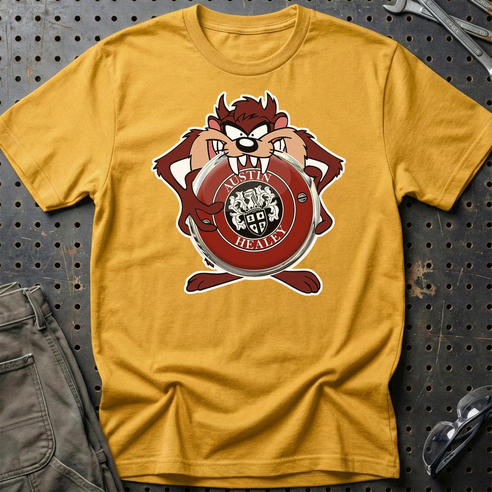 Austin Healey TAZ Unisex T-Shirt , Bomuld-Beklædning-Austin Healey-Guld-S-Garage Culture Shop- garage - man cave - merchandise
