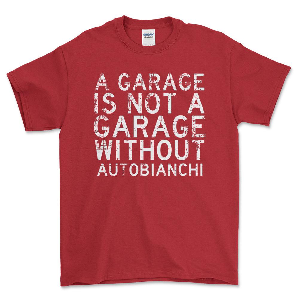 Autobianchi - A Garage Is Not A Garage Without Autobianchi - Unisex T-Shirt , Bomuld-Beklædning-Autobianchi-Rød-S-Forside-Garage Culture Shop- garage - man cave - merchandise
