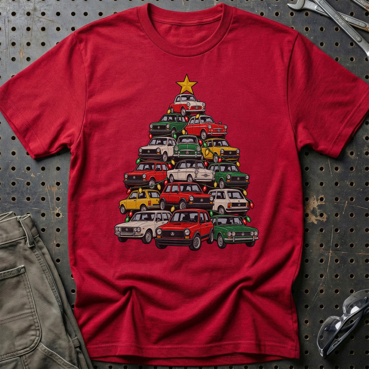 Autobianchi Juletræ T-Shirt-Beklædning-Autobianchi-Rød-S-Garage Culture Shop- garage - man cave - merchandise
