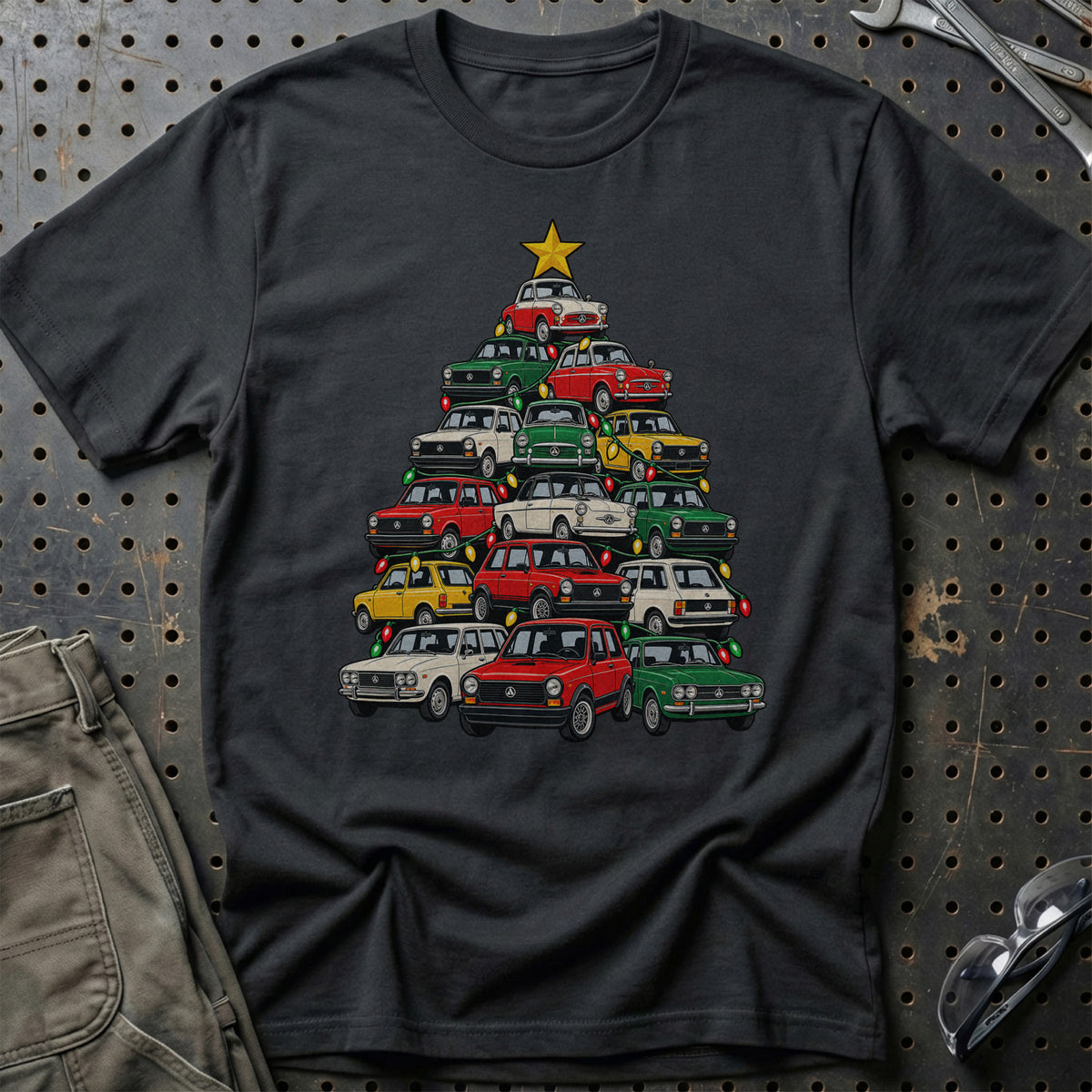 Autobianchi Juletræ T-Shirt-Beklædning-Autobianchi-Sort-S-Garage Culture Shop- garage - man cave - merchandise