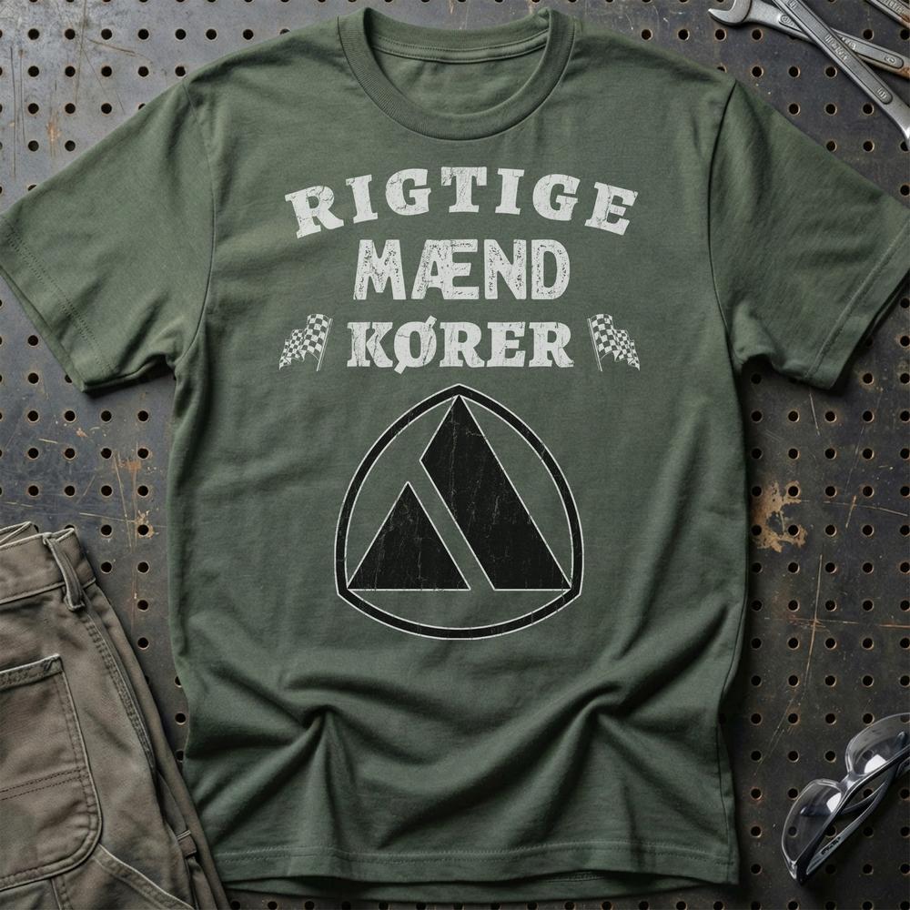 Autobianchi Rigtige Mænd Kører T-Shirt-Beklædning-Autobianchi-Grøn Militær-S-Garage Culture Shop- garage - man cave - merchandise