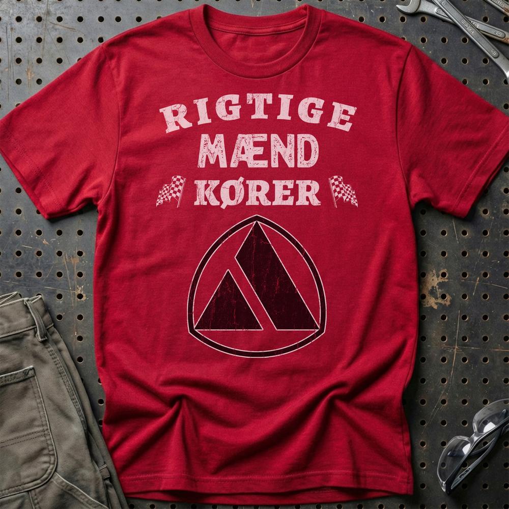 Autobianchi Rigtige Mænd Kører Unisex T-Shirt , Bomuld-Beklædning-Autobianchi-Rød-S-Garage Culture Shop- garage - man cave - merchandise