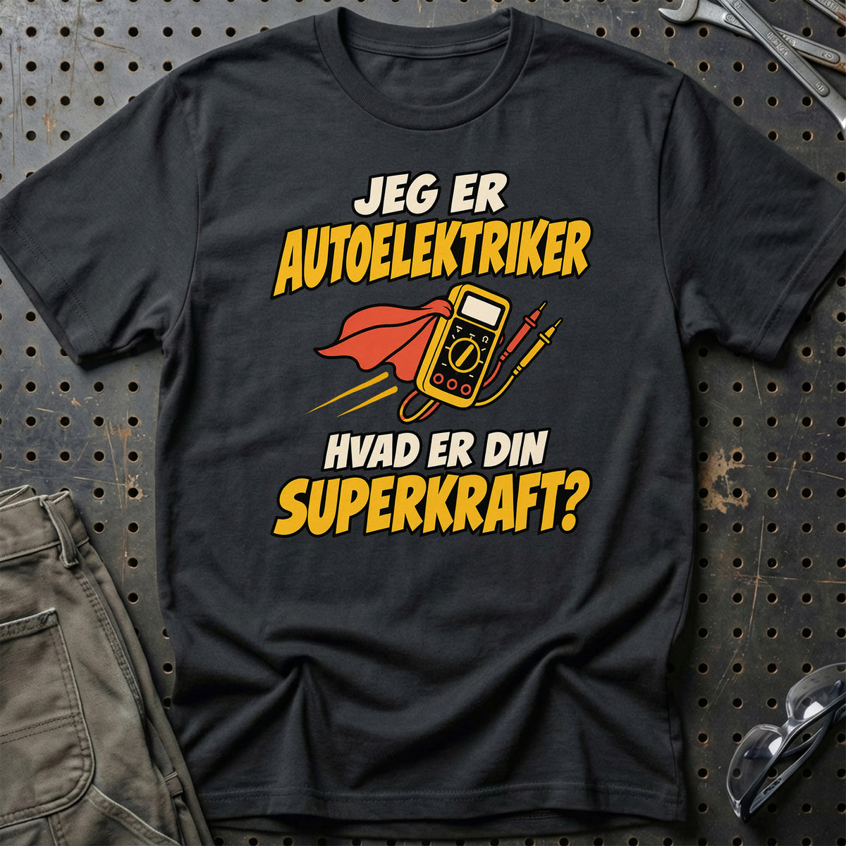 
Autoelektriker – Hvad er din superkraft? – Unisex T-Shirt – Sort