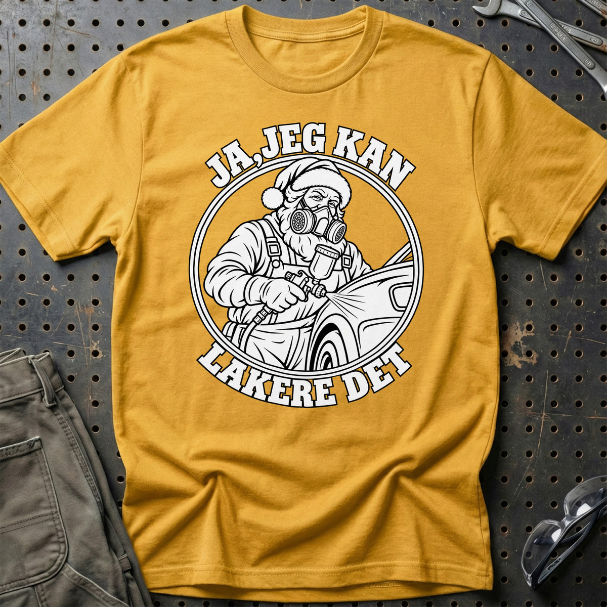 
Autolakerer – Santa Kan Det – Jul T-Shirt – Guld