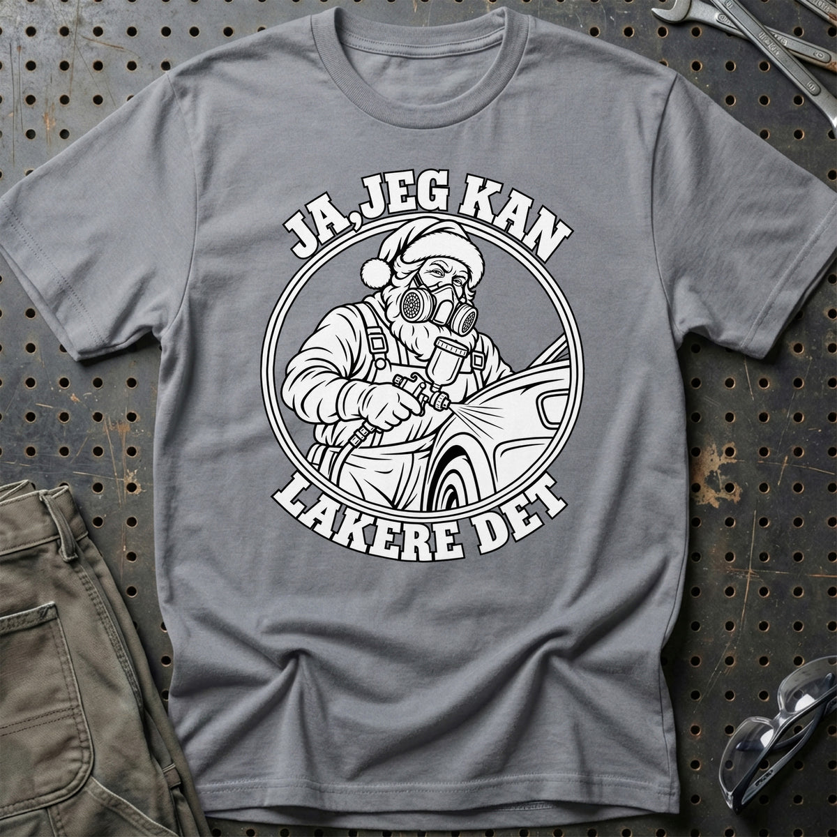 
Autolakerer – Santa Kan Det – Jul T-Shirt – Grå Sport