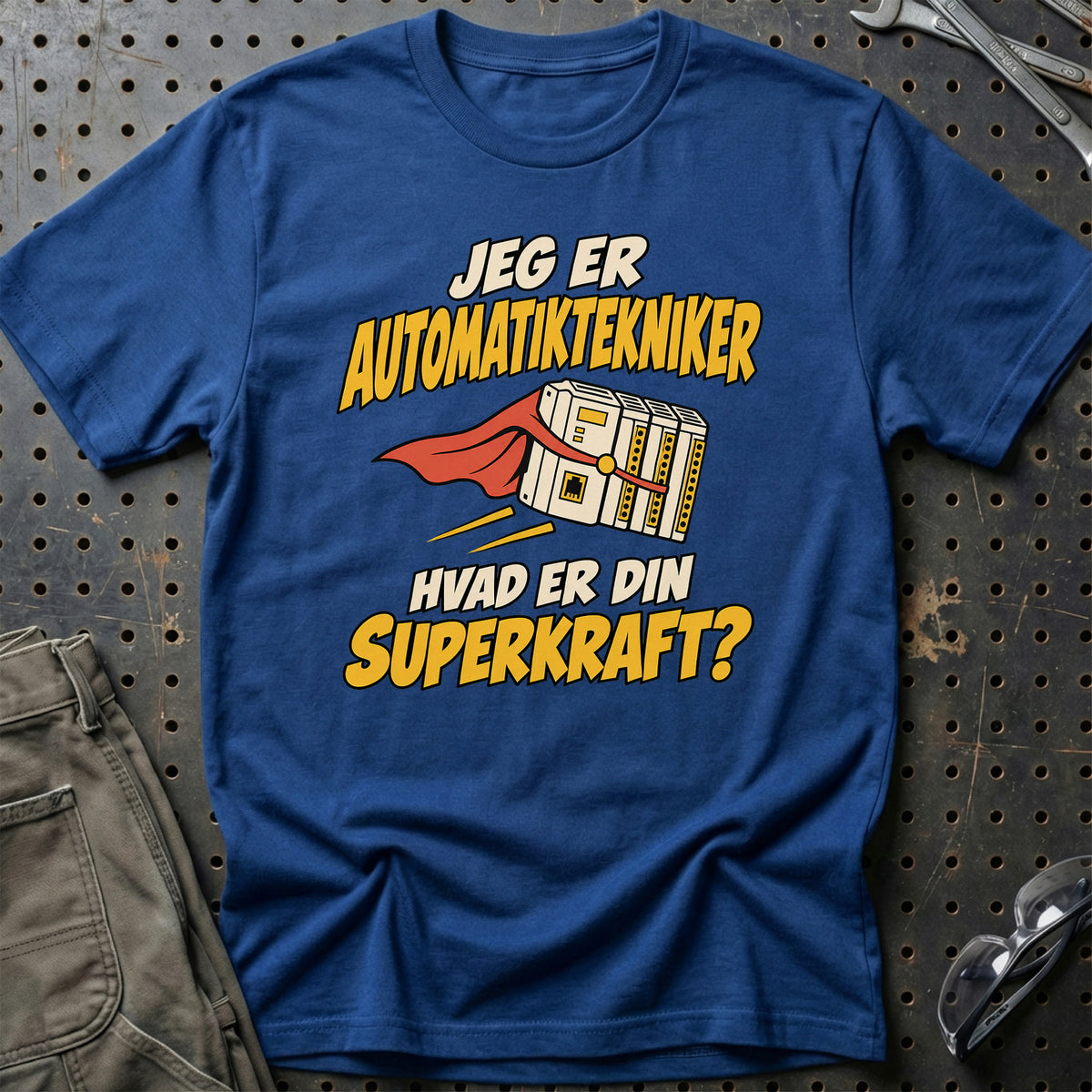
Automatiktekniker – Hvad er din superkraft? – Unisex T-Shirt – Blå Royal