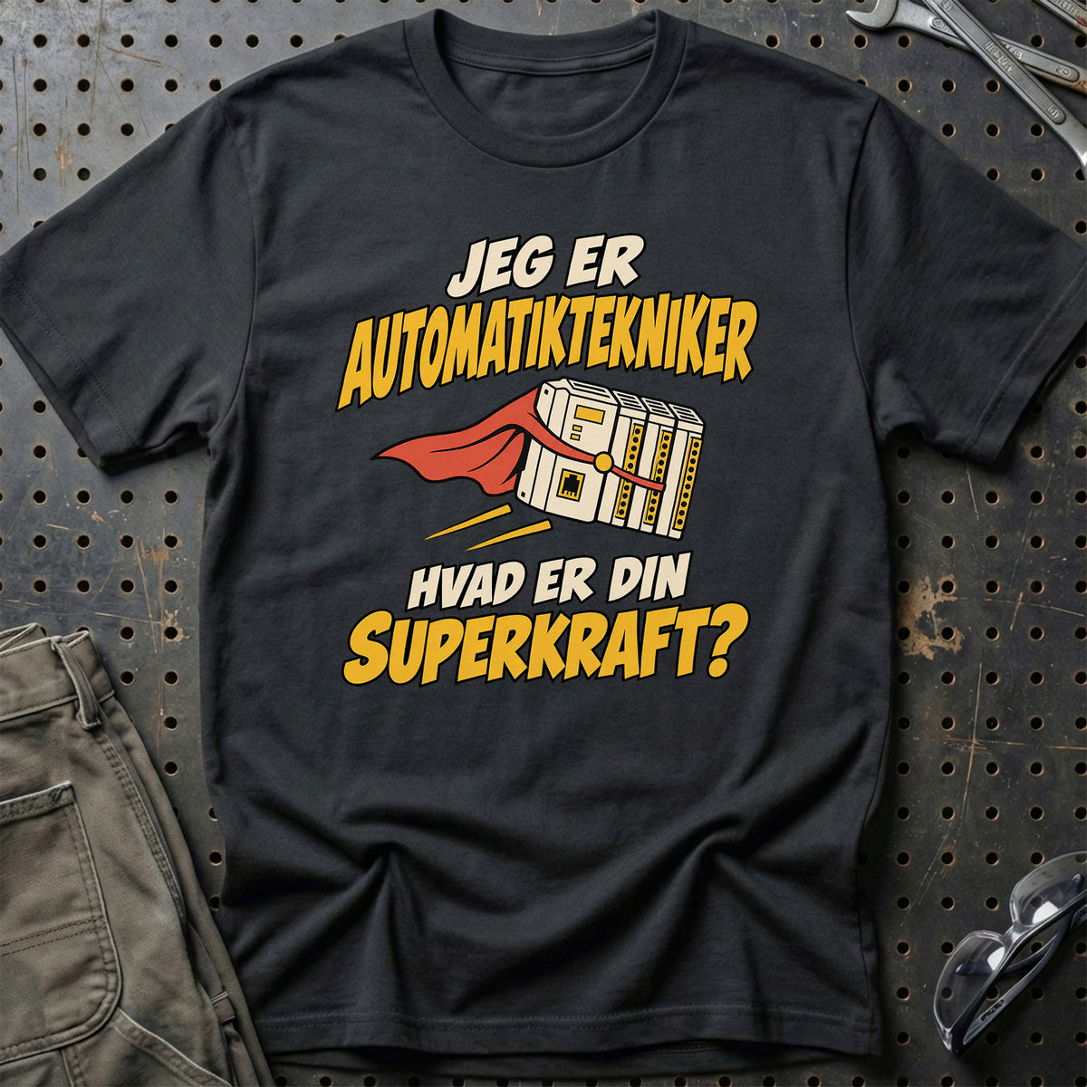 
Automatiktekniker – Hvad er din superkraft? – Unisex T-Shirt – Sort
