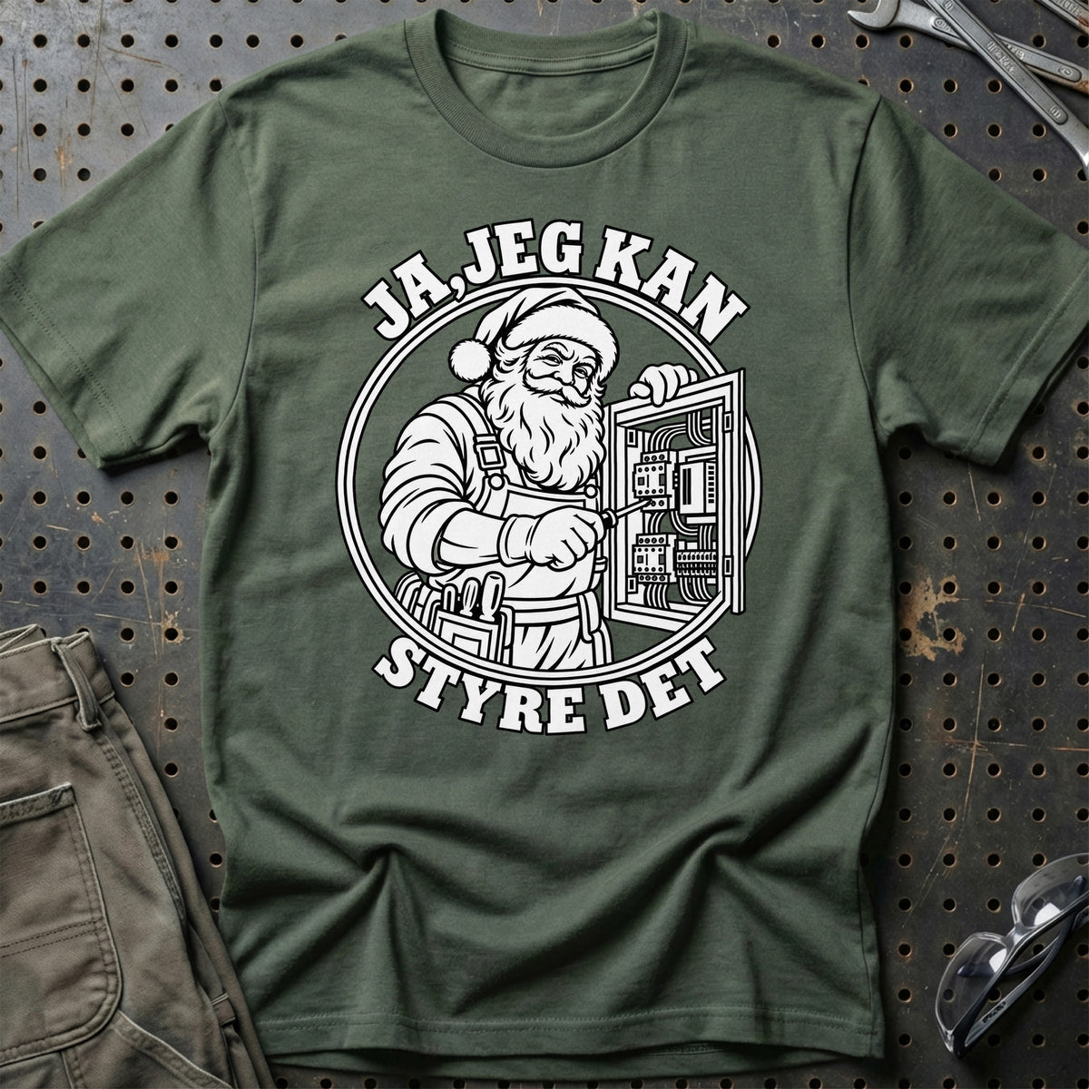 
Automatiktekniker – Santa Kan Det – Jul T-Shirt – Grøn Militær