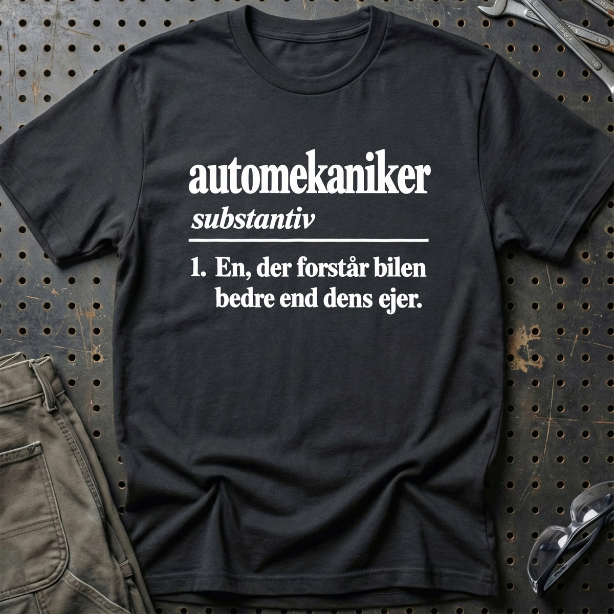 
Automekaniker – Definition T-Shirt – Sort