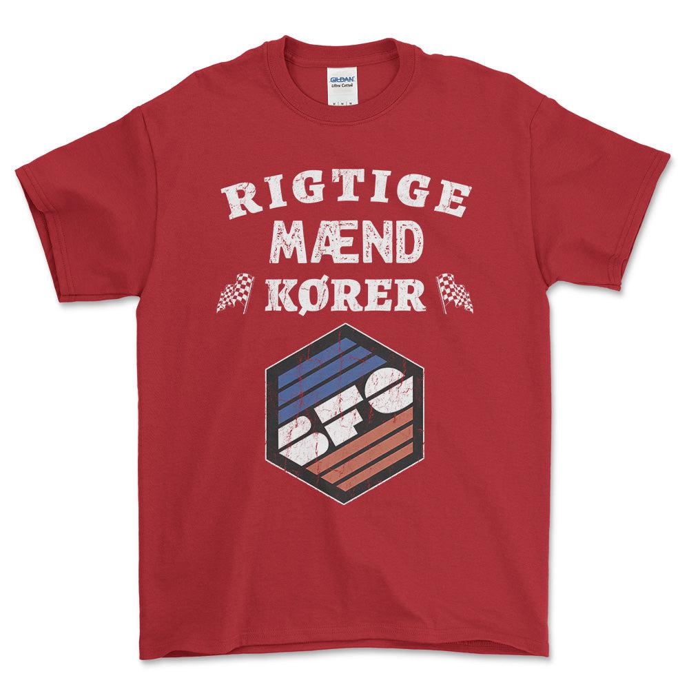 BFG Rigtige Mænd Kører - Unisex T-Shirt , Bomuld-Beklædning-BFG-Rød-S-Forside-Garage Culture Shop- garage - man cave - merchandise