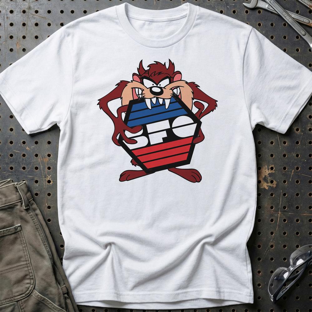BFG TAZ Unisex T-Shirt , Bomuld-Beklædning-BFG-Hvid-S-Garage Culture Shop- garage - man cave - merchandise
