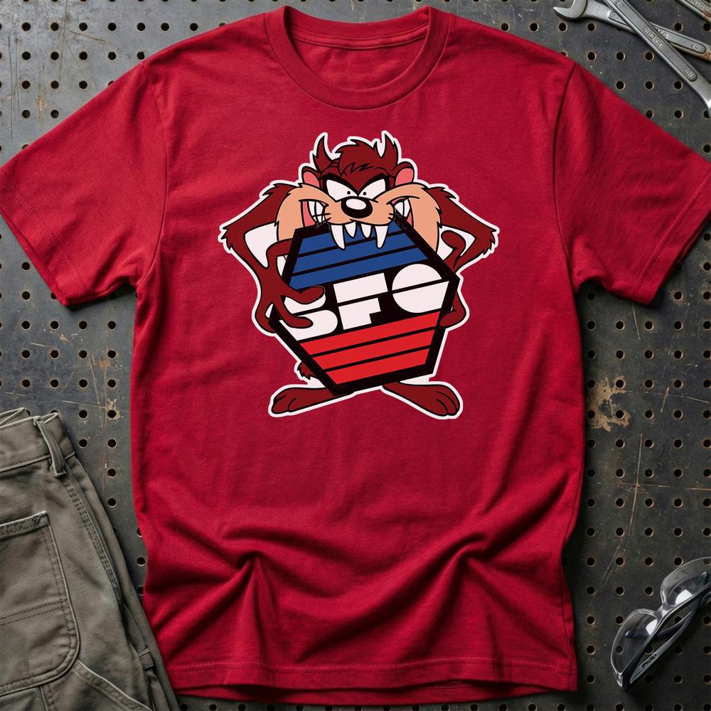 BFG TAZ Unisex T-Shirt , Bomuld-Beklædning-BFG-Rød-S-Garage Culture Shop- garage - man cave - merchandise
