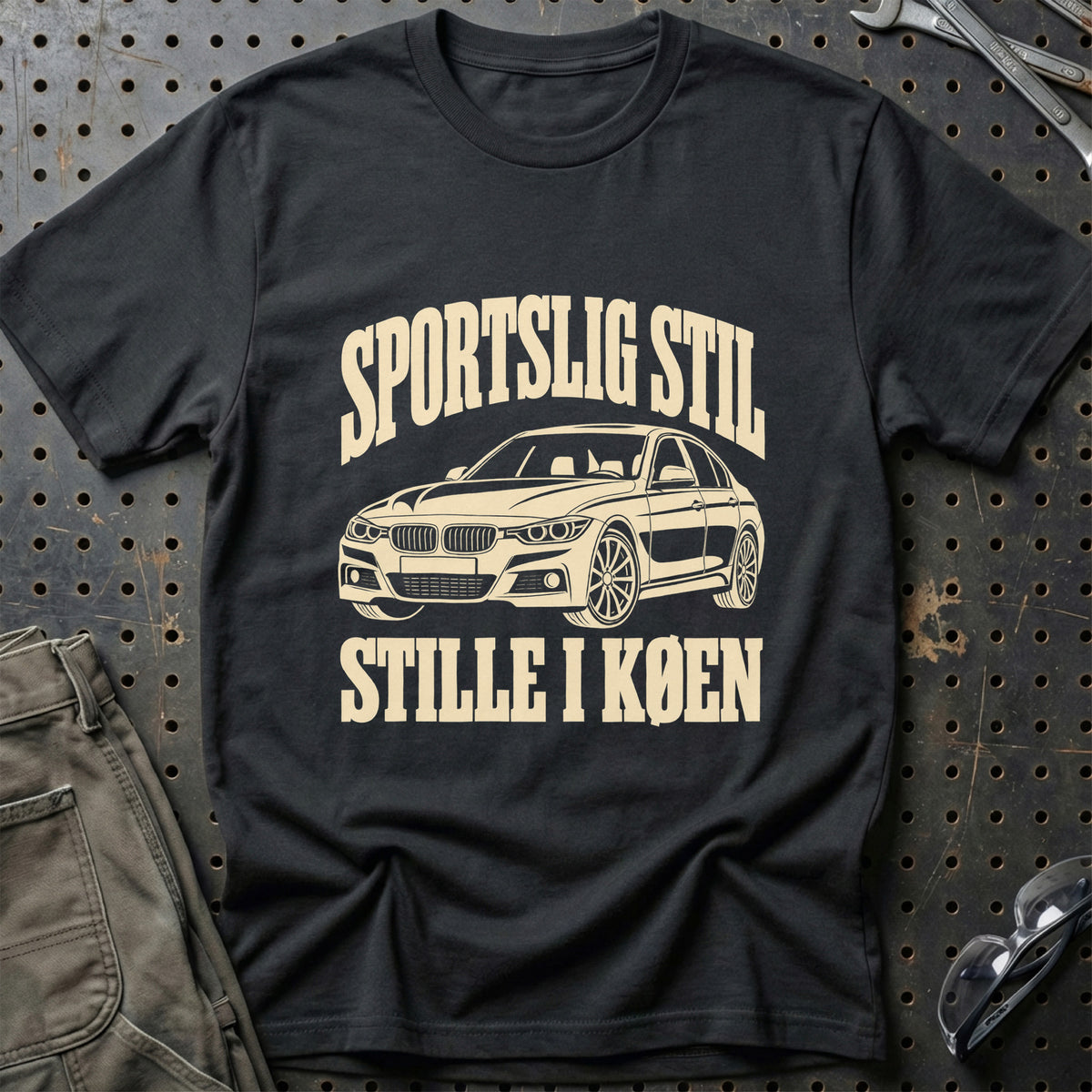 
BMW 3 Series F30-F31-F34 – Sportslig stil stille i køen – Unisex T-Shirt – Sort