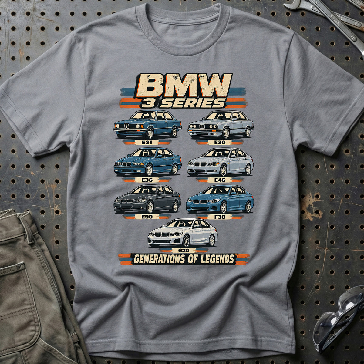 
BMW 3 Series – Generations of Legends T-Shirt – Grå Sport