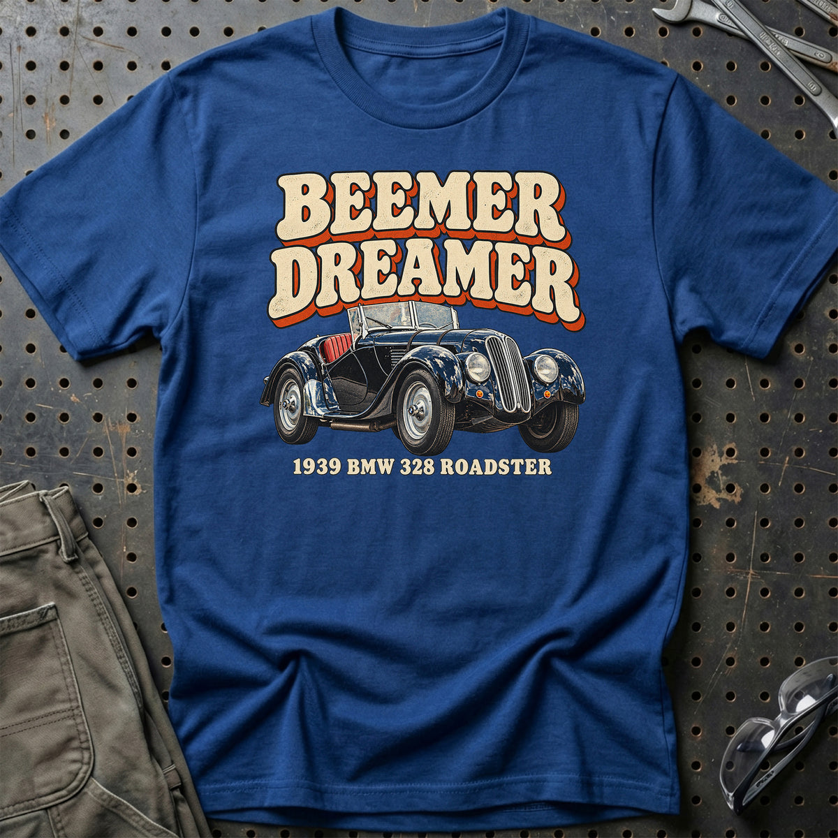 
BMW 328 Roadster 1939 – Beemer Dreamer T-Shirt – Blå Royal