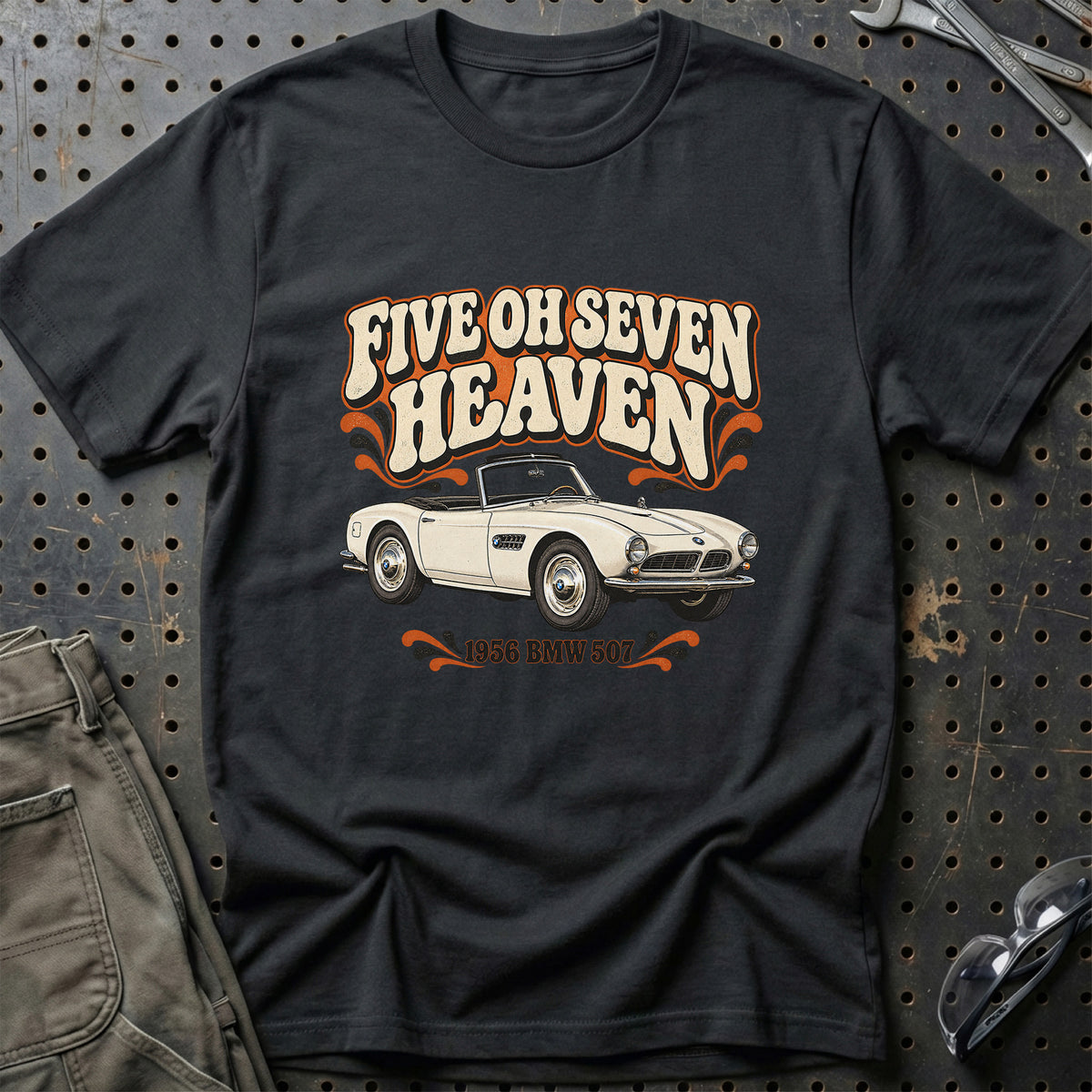
BMW 507 1956 – Five Oh Seven Heaven T-Shirt – Sort