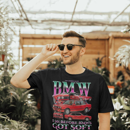 BMW E30 - Bootleg Style Unisex T-Shirt , Bomuld-Beklædning-BMW-Garage Culture Shop- garage - man cave - merchandise