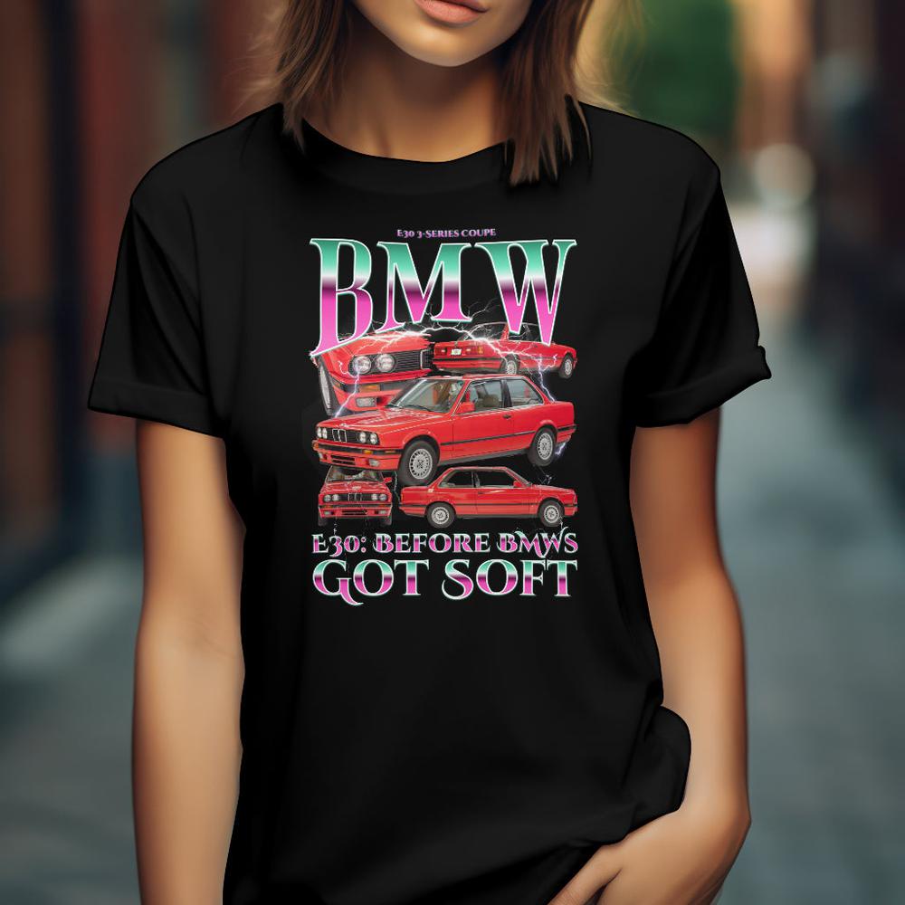 BMW E30 - Bootleg Style Unisex T-Shirt , Bomuld-Beklædning-BMW-Garage Culture Shop- garage - man cave - merchandise