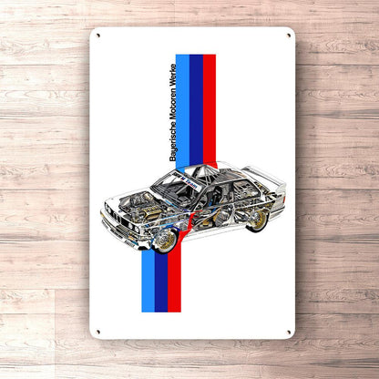BMW E30 Skilte, Musemåtte, Dørmåtte , Plakat-Skilte-BMW-Garage Culture Shop- garage - man cave - merchandise