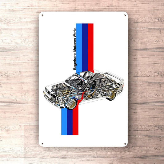 BMW E30 Skilte, Musemåtte, Dørmåtte , Plakat-Skilte-BMW-Garage Culture Shop- garage - man cave - merchandise