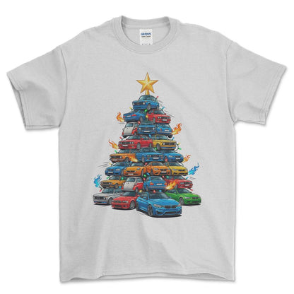 BMW Juletræ Christmas Tree - Unisex T-Shirt-Beklædning-BMW-Hvid-S-Forside-Garage Culture Shop- garage - man cave - merchandise