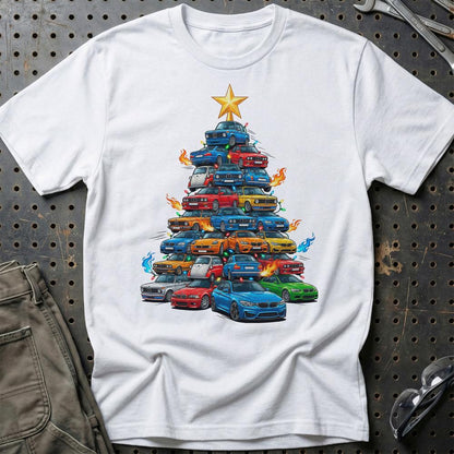 BMW Juletræ Christmas Tree - Unisex T-Shirt-Beklædning-BMW-Hvid-S-Garage Culture Shop- garage - man cave - merchandise