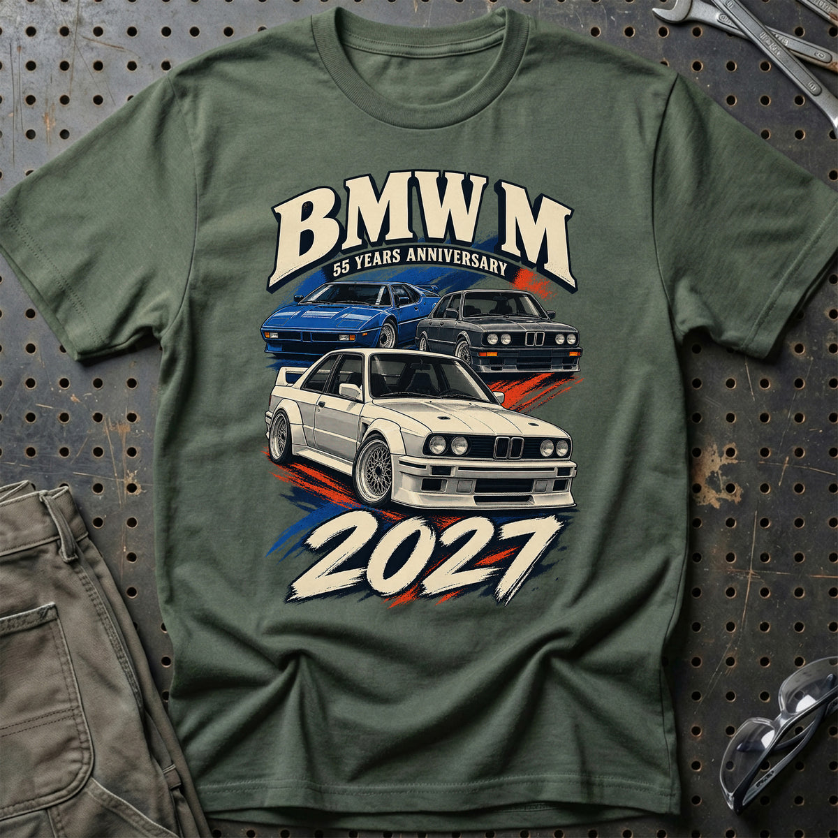 
BMW M – 55 Years Anniversary 2027 T-Shirt – Grøn Militær