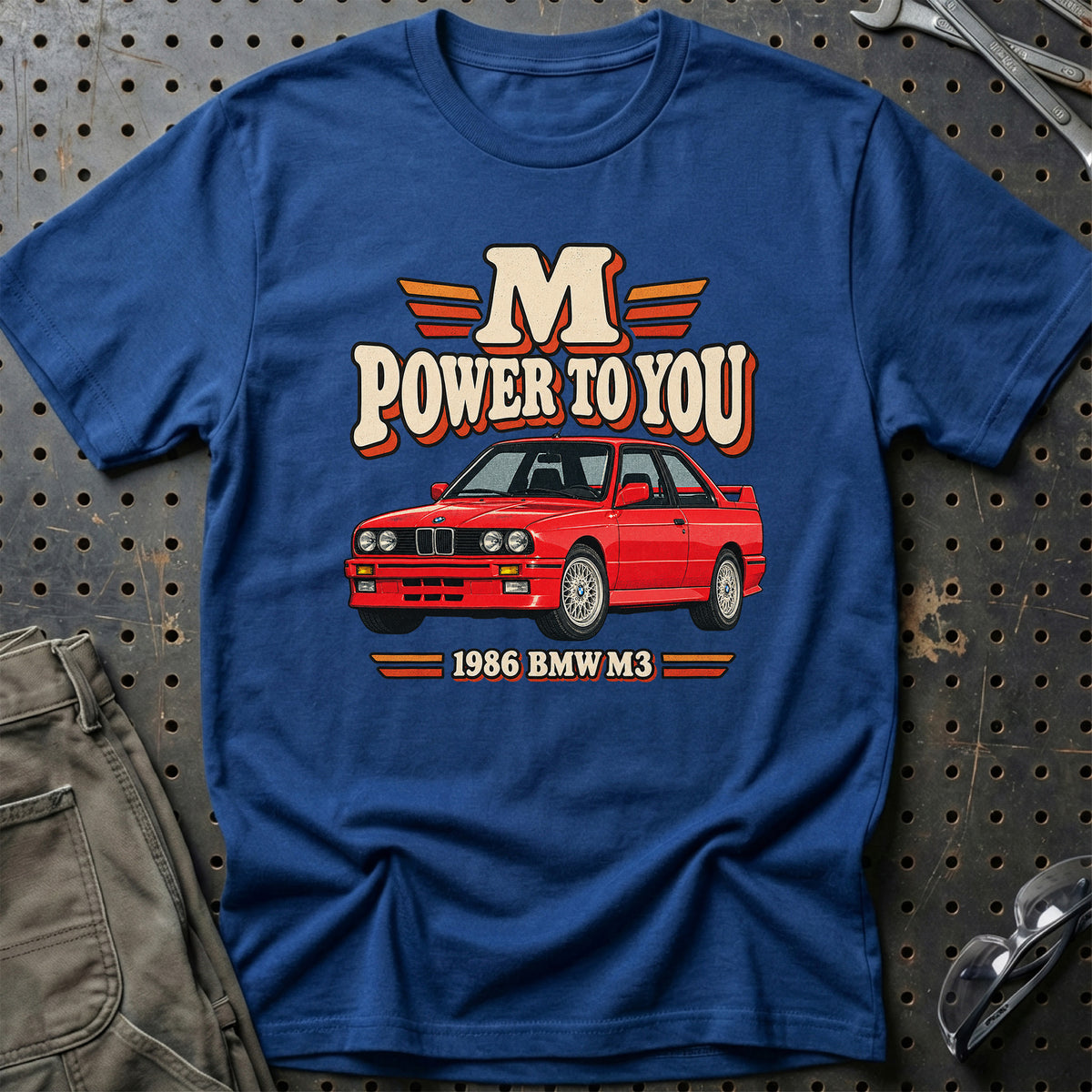 
BMW M3 1986 – M Power to You T-Shirt – Blå Royal