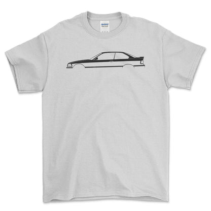BMW M3 Coupe (E36) Silhuet - Unisex T-Shirt , Bomuld-Beklædning-BMW-Hvid-S-Forside-Garage Culture Shop- garage - man cave - merchandise