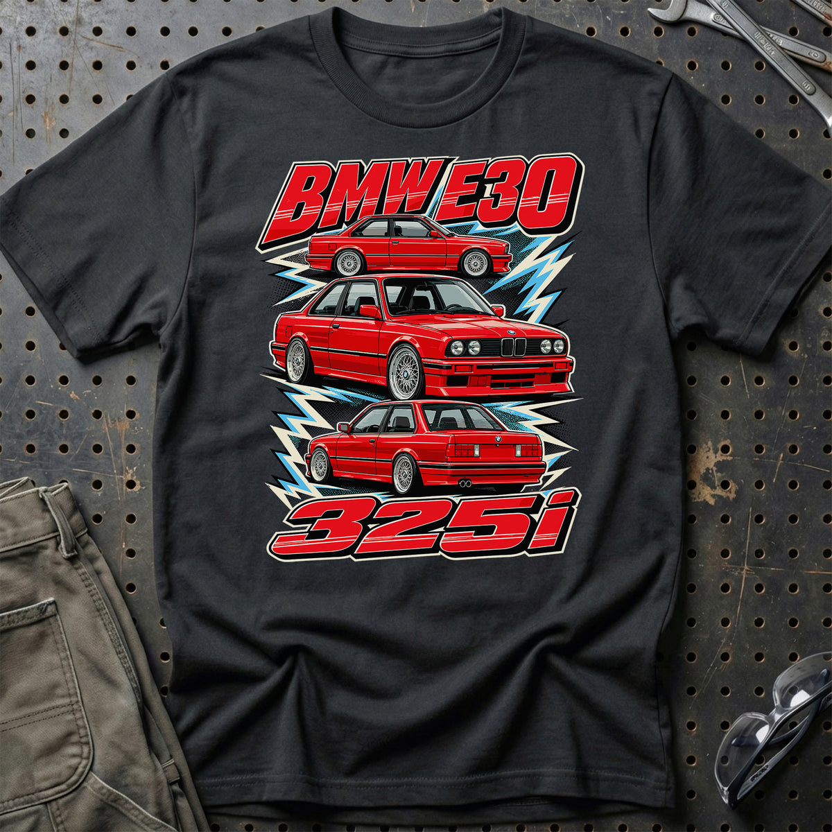 BMW M3 E30 325i T-Shirt-Beklædning-BMW-Sort-S-Garage Culture Shop- garage - man cave - merchandise