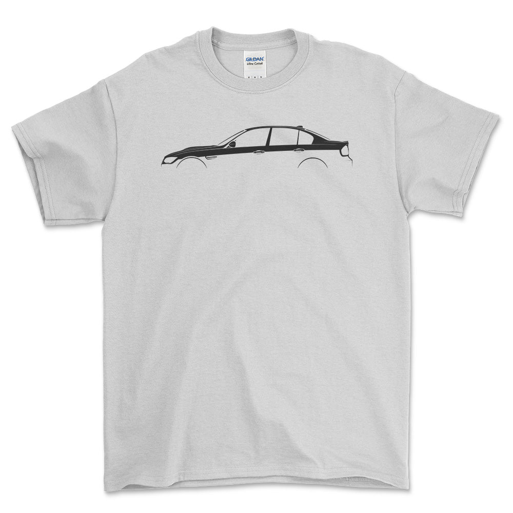 BMW M3 (E90) Silhuet - Unisex T-Shirt , Bomuld-Beklædning-BMW-Hvid-S-Garage Culture Shop- garage - man cave - merchandise