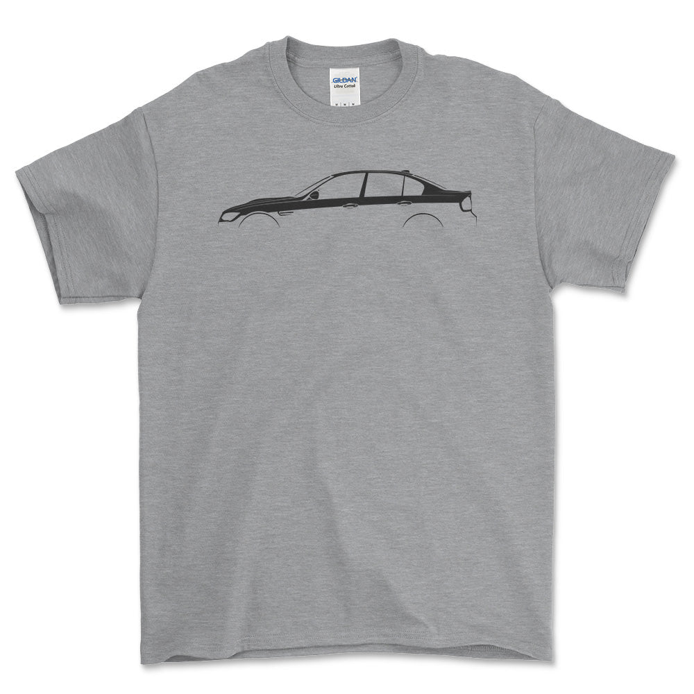 BMW M3 (E90) Silhuet - Unisex T-Shirt , Bomuld-Beklædning-BMW-Grå Sport-S-Garage Culture Shop- garage - man cave - merchandise
