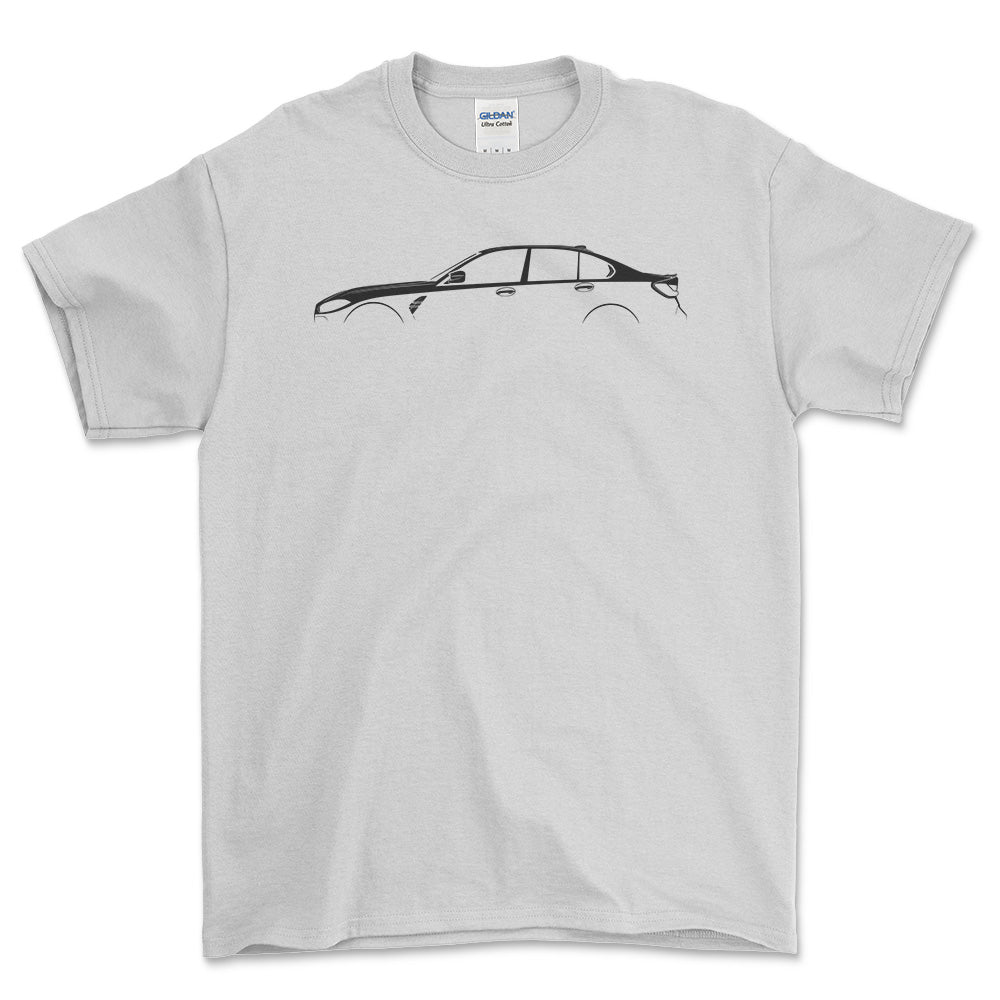 BMW M3 (G80) Silhuet - Unisex T-Shirt , Bomuld-Beklædning-BMW-Hvid-S-Garage Culture Shop- garage - man cave - merchandise