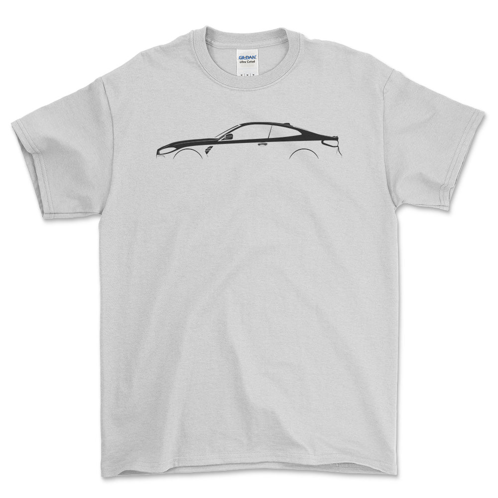 BMW M4 Coupe (G82) Silhuet - Unisex T-Shirt , Bomuld-Beklædning-BMW-Hvid-S-Garage Culture Shop- garage - man cave - merchandise