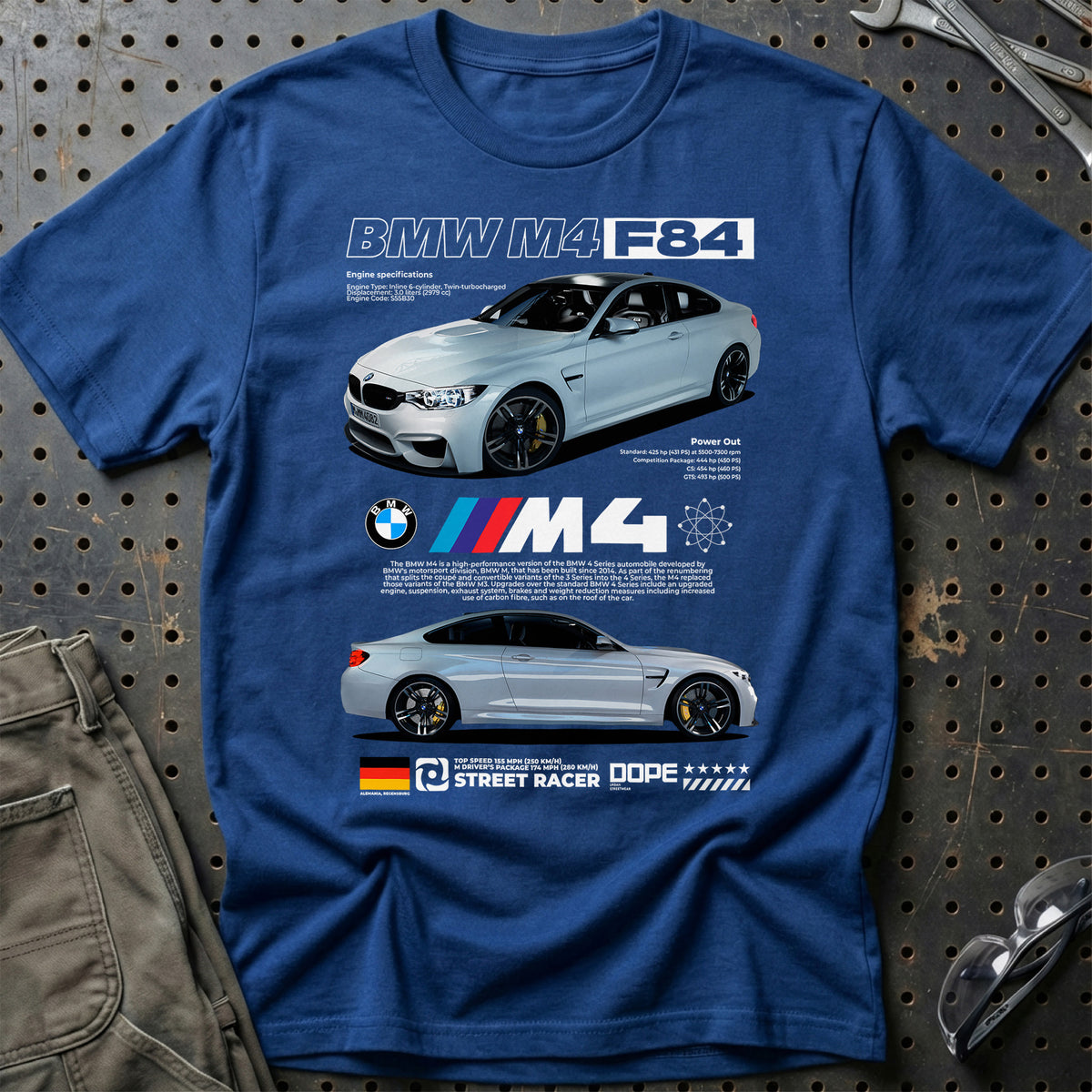 
BMW M4 F84 T-Shirt – Blå Royal