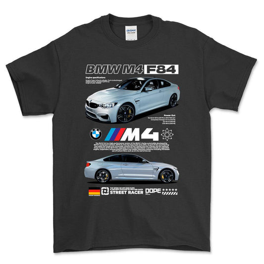 BMW M4 F84 - Unisex T-Shirt , Bomuld-Beklædning-BMW-Sort-S-Forside-Garage Culture Shop- garage - man cave - merchandise