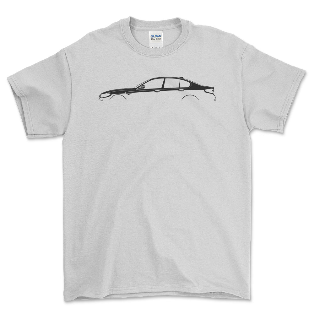 BMW M5 (F90) Silhuet - Unisex T-Shirt , Bomuld-Beklædning-BMW-Hvid-S-Garage Culture Shop- garage - man cave - merchandise