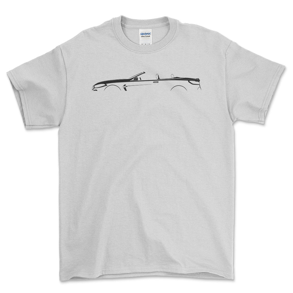 BMW M8 Cabrio (G14) Silhuet - Unisex T-Shirt , Bomuld-Beklædning-BMW-Hvid-S-Forside-Garage Culture Shop- garage - man cave - merchandise