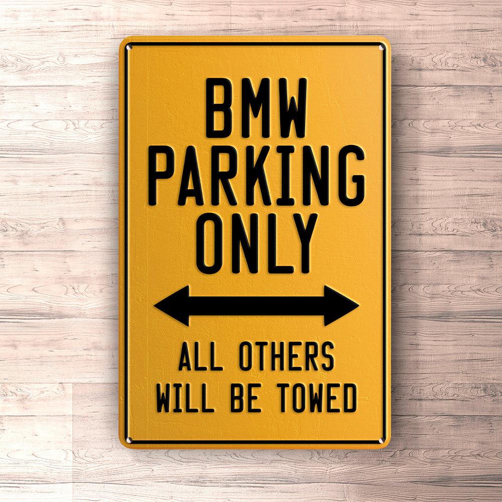 BMW Parking Only Skilte, Musemåtte, Dørmåtte-Parking skilte-BMW-Garage Culture Shop- garage - man cave - merchandise