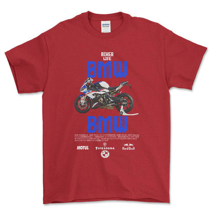 BMW R10 Unisex T-Shirt , Bomuld-Beklædning-BMW-Rød-S-Forside-Garage Culture Shop- garage - man cave - merchandise