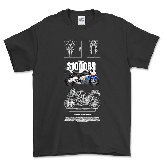BMW S1000RR Unisex T-Shirt , Bomuld-Beklædning-BMW-Sort-S-Forside-Garage Culture Shop- garage - man cave - merchandise