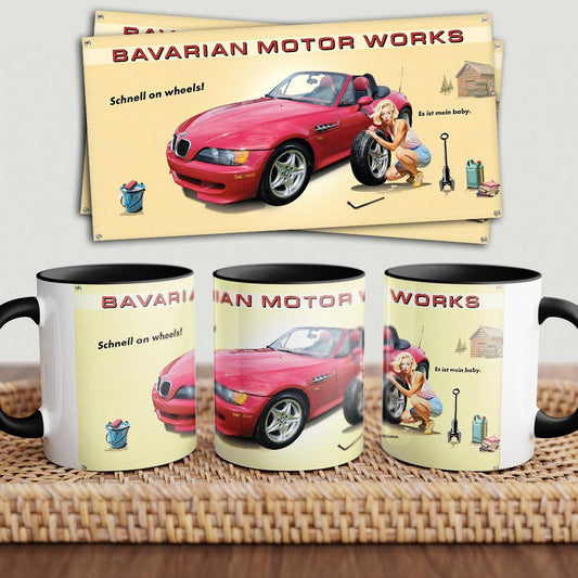 BMW "To Toner" Vintage Keramisk Krus-Krus-BMW-Garage Culture Shop- garage - man cave - merchandise